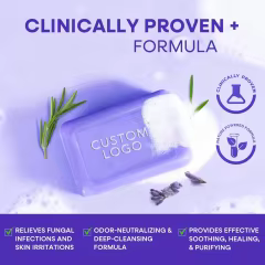 OEM Body&Face Wash Antifungal Soap Bar with Tea Tree Oil Lavender Oil Soothing Care & Relief of Itchy for Ringworm Jock Itch