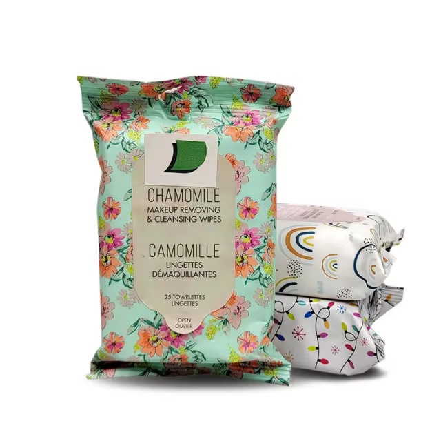 OEM Private Label Disposable Facial Make up Remover Wipes Biodegradable Plant-Based Female Daily Face Cleansing Wipes