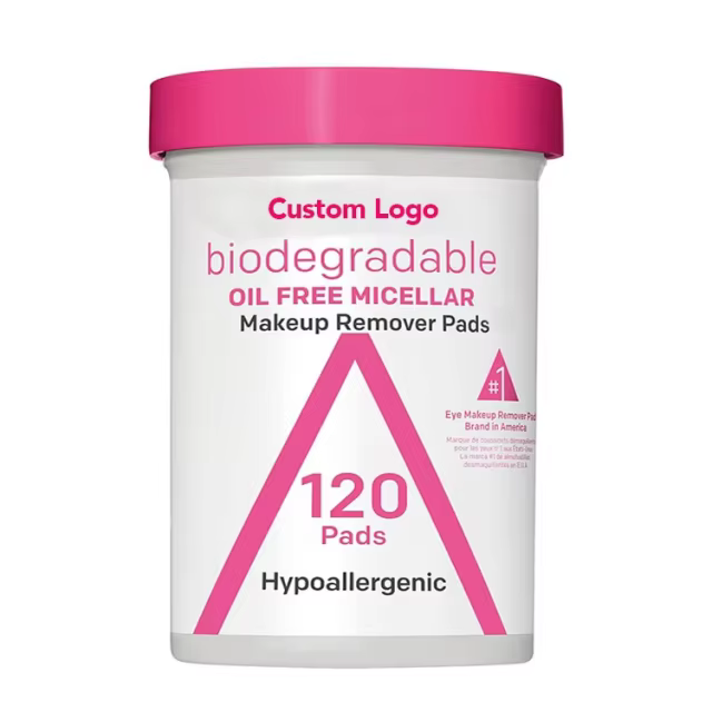 Private Label Biodegradable Makeup Remover Pads for Eyes Face Oil Free Gentle Cleaning Wet Wipes for Sensitive Skin