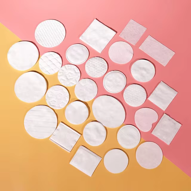 Custom Cosmetic Dry Wipe Factory Round Thick Cotton Face Pads Exfoliating Soft No Lint Double Sided Dry Toner Pads