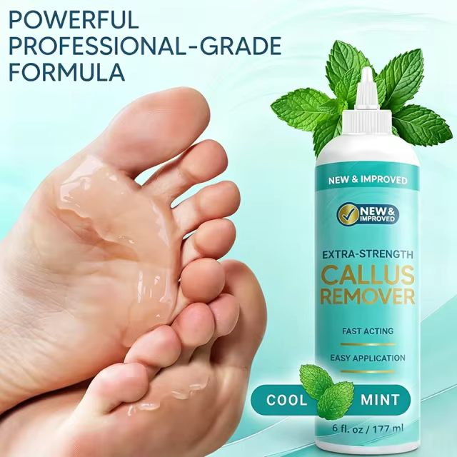 Custom Callus Remover Gel for Feet, Extra Strength Dead Skin Scrubber, Pedicure Tools Supplies, Foot Care Spa Kit