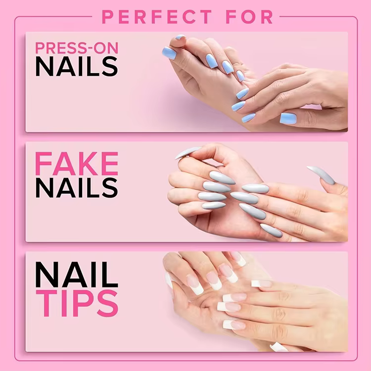 Private Label Super Strong Nail Glue for Press on Nails, Nail Tips & Acrylic Fake Nails Fast Dry and Long Lasting Nail Glue