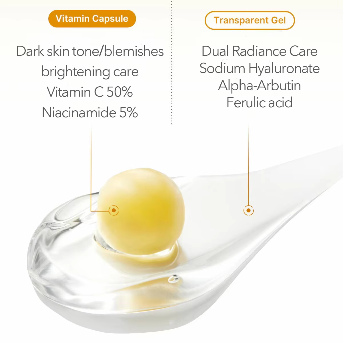 FDA Facility Deep Vitamin C Golden Capsule Face Moisturizer Liposome Capsules for Wrinkles Skin Radiance Glow Hydration