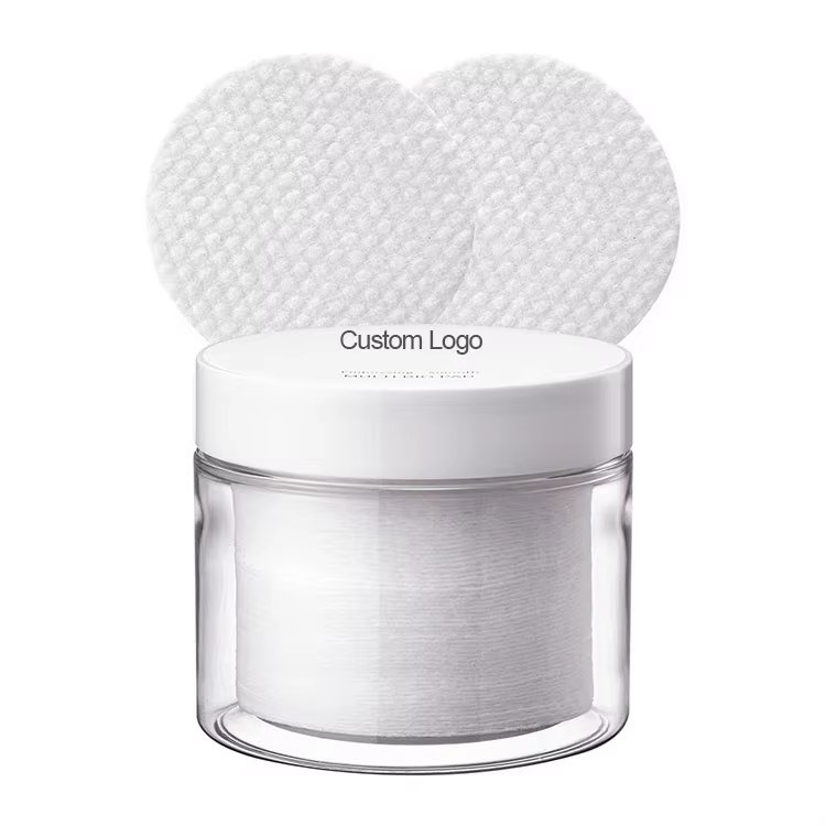 Custom Cosmetic Dry Wipe Factory Round Thick Cotton Face Pads Exfoliating Soft No Lint Double Sided Dry Toner Pads