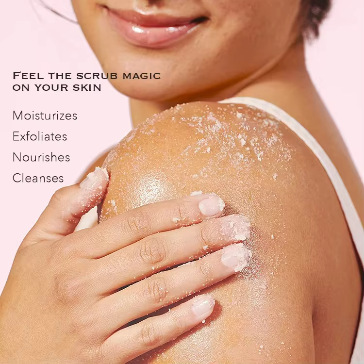 Private Label Skincare Coconut Oil Shea Sugar Exfoliating & Hydrating Body Scrub Vanilla Scent Moisturizing and Nourishing Skin
