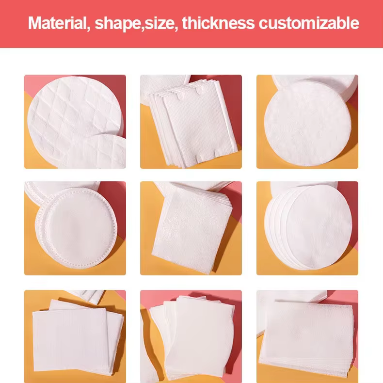 Cosmetic Dry Wipe Factory Custom Material Round Square Dry Toner Pads Exfoliating Soft Lightweight Double Sided Cotton Face Pads