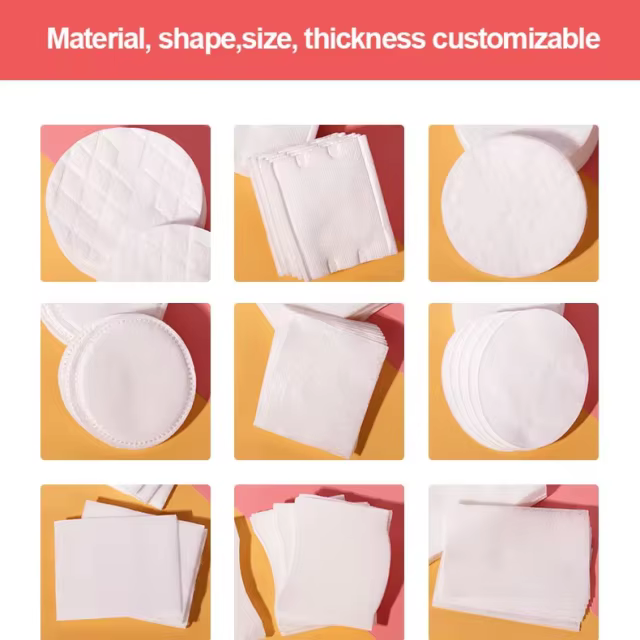 Cosmetic Dry Wipe Factory Custom Material Round Square Dry Toner Pads Exfoliating Soft Lightweight Double Sided Cotton Face Pads