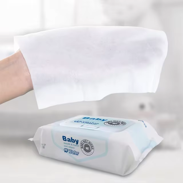 Private Label Eco Friendly Cotton Disposable Wipes for Baby 99% Water Soft Baby Hands Mouth Cleaning Wet Wipes