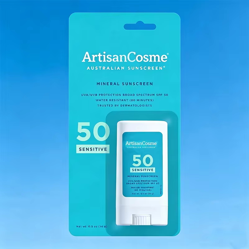 Custom Logo SPF 50+ Sensitive Mineral Sunscreen Stick, Zinc Oxide, Fragrance-Free