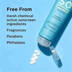 Custom Logo SPF 50+ Sensitive Mineral Sunscreen, Zinc Oxide, Water Resistant, 5 fl oz