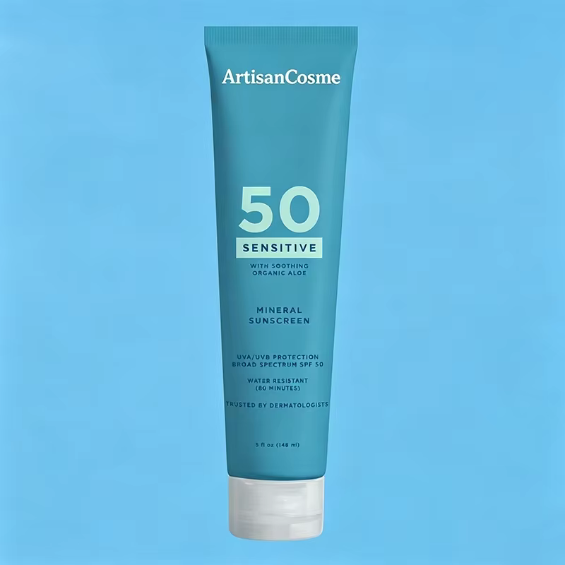 Custom Logo SPF 50+ Sensitive Mineral Sunscreen, Zinc Oxide, Water Resistant, 5 fl oz