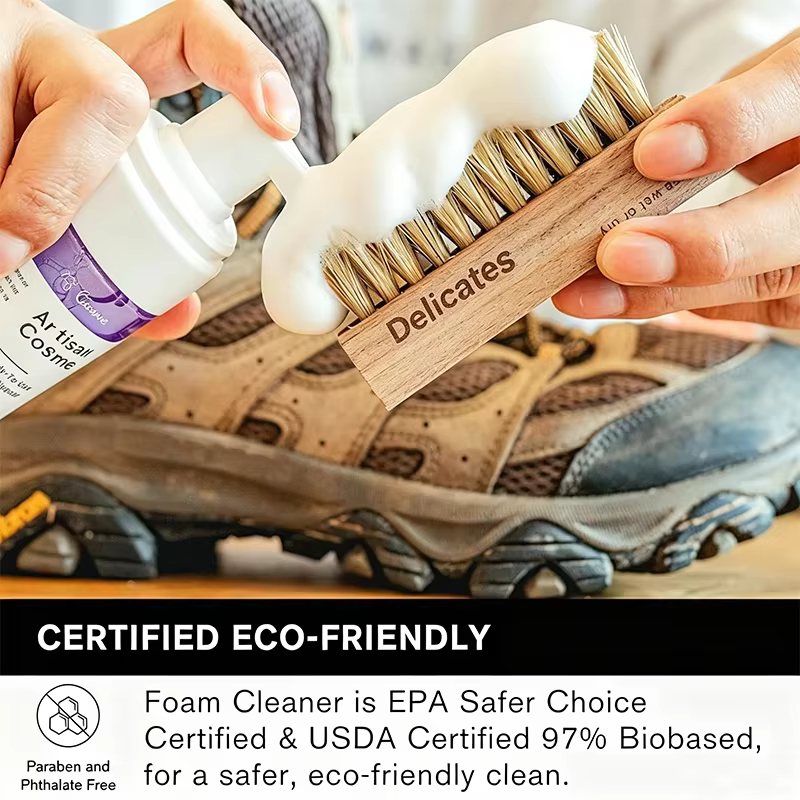 Custom Logo Ready-to-use Cleaning Care effectively cleans and cares for suede, leather, vinyl, canvas, mesh, and nubuck.
