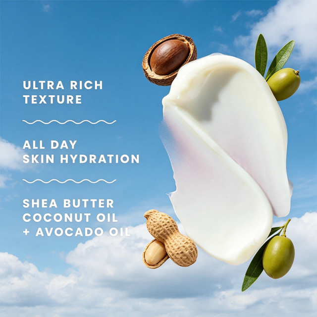 Custom Logo Coconut Oil After Sun Body Cream Lotion, Hydrating After-Sun Skin Moisturizer 8 oz