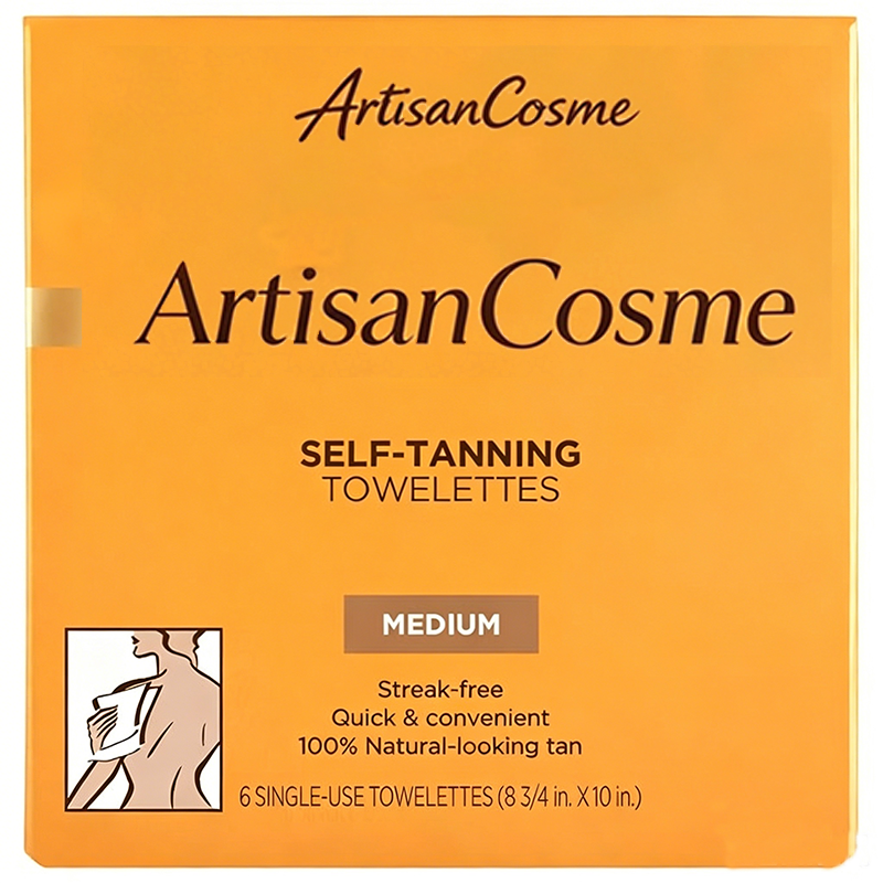 Custom Logo Premium Bronze Self-Sun Black Towel, No Stripes, Natural Brown, 6 Carats