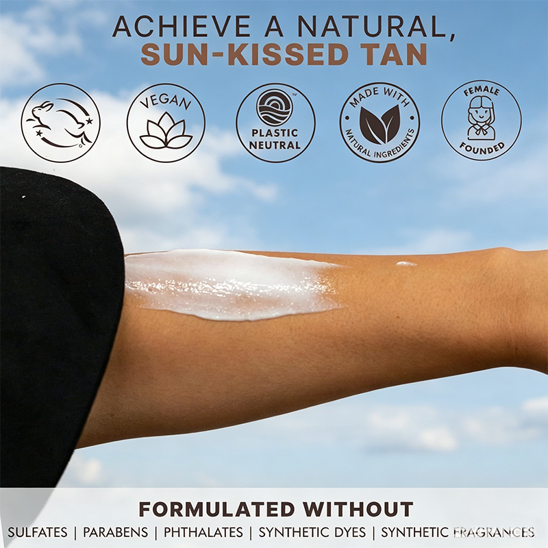 Custom Logo Natural Organic Self-Tanning Lotion Aloe Coconut, Streak-Free Natural Glow, Medium-Dark Tone