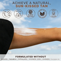 Custom Logo Natural Organic Self-Tanning Lotion Aloe Coconut, Streak-Free Natural Glow, Medium-Dark Tone
