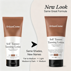 Custom Logo Natural Organic Self-Tanning Lotion Aloe Coconut, Streak-Free Natural Glow, Medium-Dark Tone