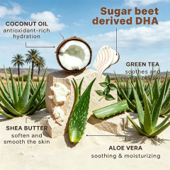 Custom Logo Natural Organic Self-Tanning Lotion Aloe Coconut, Streak-Free Natural Glow, Medium-Dark Tone