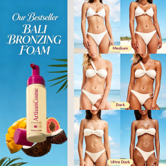 Custom Logo Sunny Honey Bali Dark Self Tanning Mousse Kit with Applicator Gloves