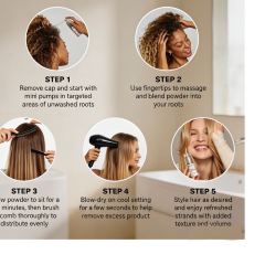 Custom Cosme Invisible Rice Protein Volumizing Dry Shampoo Powder, Oil Absorbing No White Cast for Light-Medium Hair Travel Gift