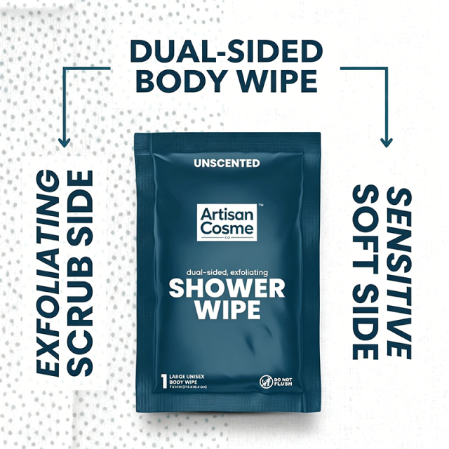 Custom Logo Unscented Large Body Wipes with Aloe Vitamin E, Individually Wrapped 10 Pack Travel Hygiene Cloths for All Ages