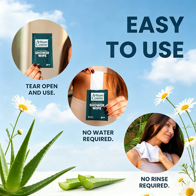 Custom Logo Unscented Large Body Wipes with Aloe Vitamin E, Individually Wrapped 10 Pack Travel Hygiene Cloths for All Ages