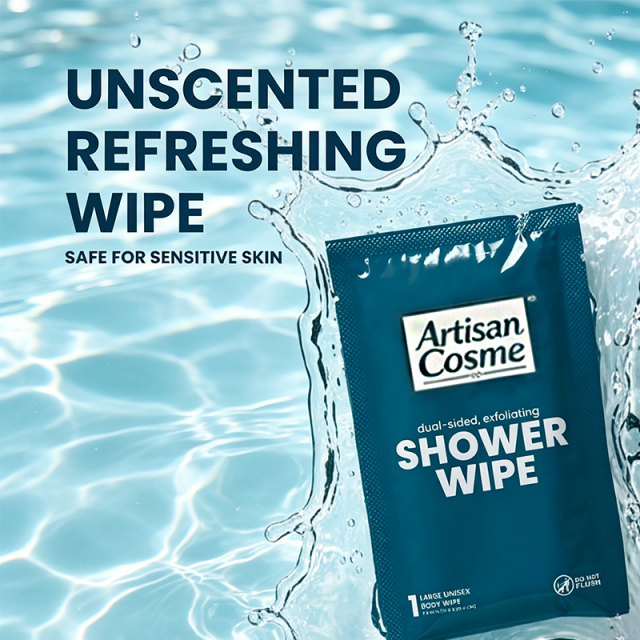 Custom Logo Unscented Large Body Wipes with Aloe Vitamin E, Individually Wrapped 10 Pack Travel Hygiene Cloths for All Ages