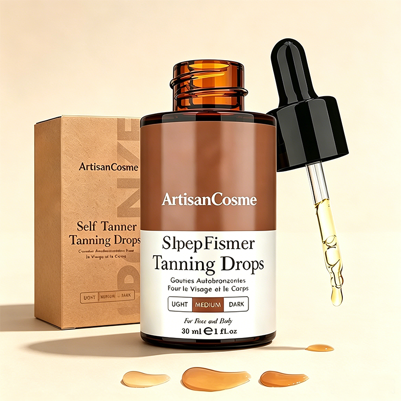 Custom Logo Natural Non-Toxic Bronzing Drops, Mix With Lotion, For Face & Body, Hydrating Bronze Glow