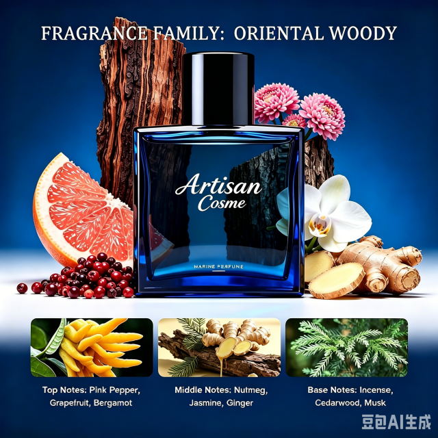 Custom Logo Men’s Eau De Parfum 1.7 Fl Oz Long Lasting Marine Oriental Woody Cologne Daily Date Travel Gift