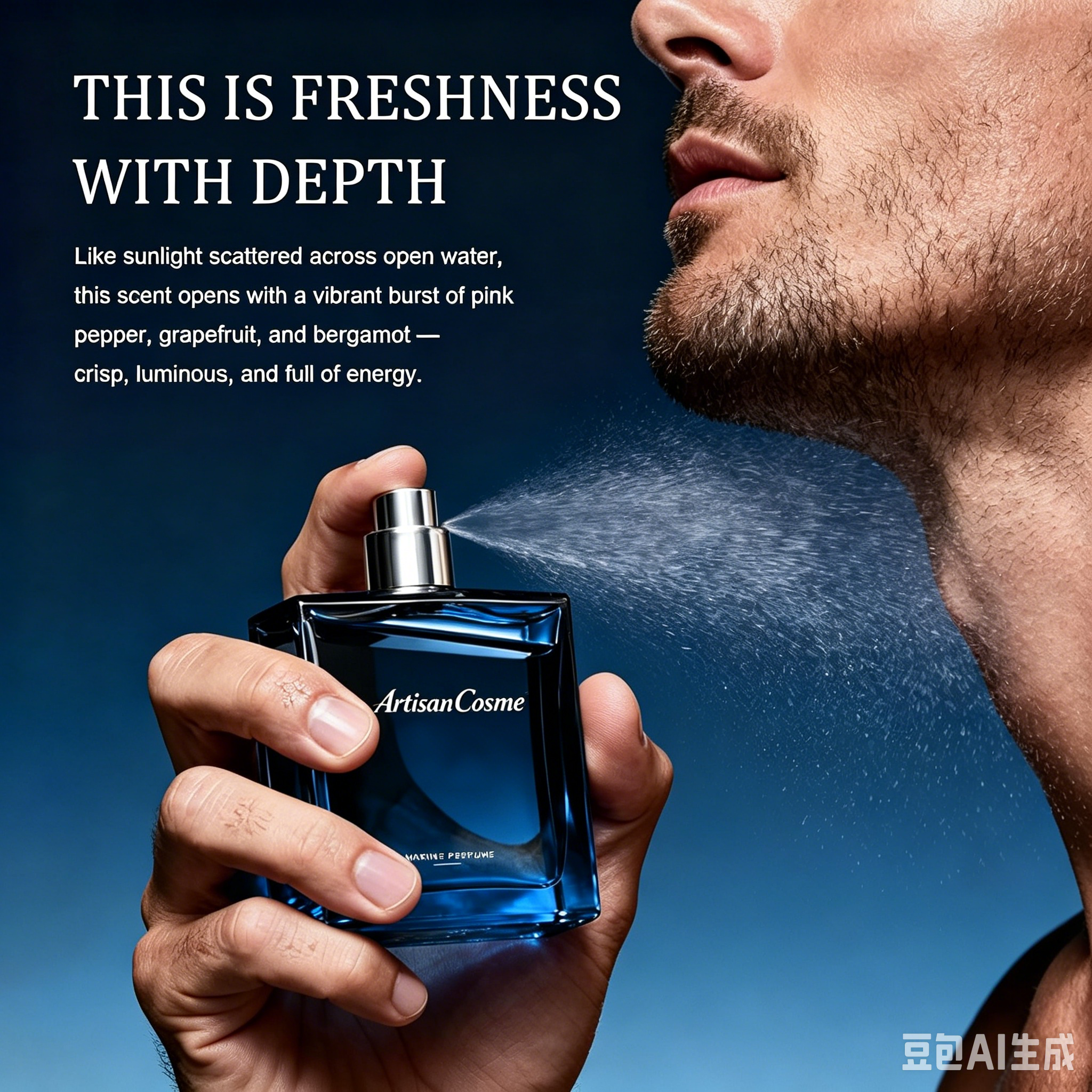 Custom Logo Men’s Eau De Parfum 1.7 Fl Oz Long Lasting Marine Oriental Woody Cologne Daily Date Travel Gift