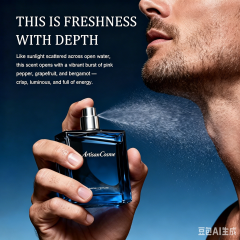 Custom Logo Men’s Eau De Parfum 1.7 Fl Oz Long Lasting Marine Oriental Woody Cologne Daily Date Travel Gift