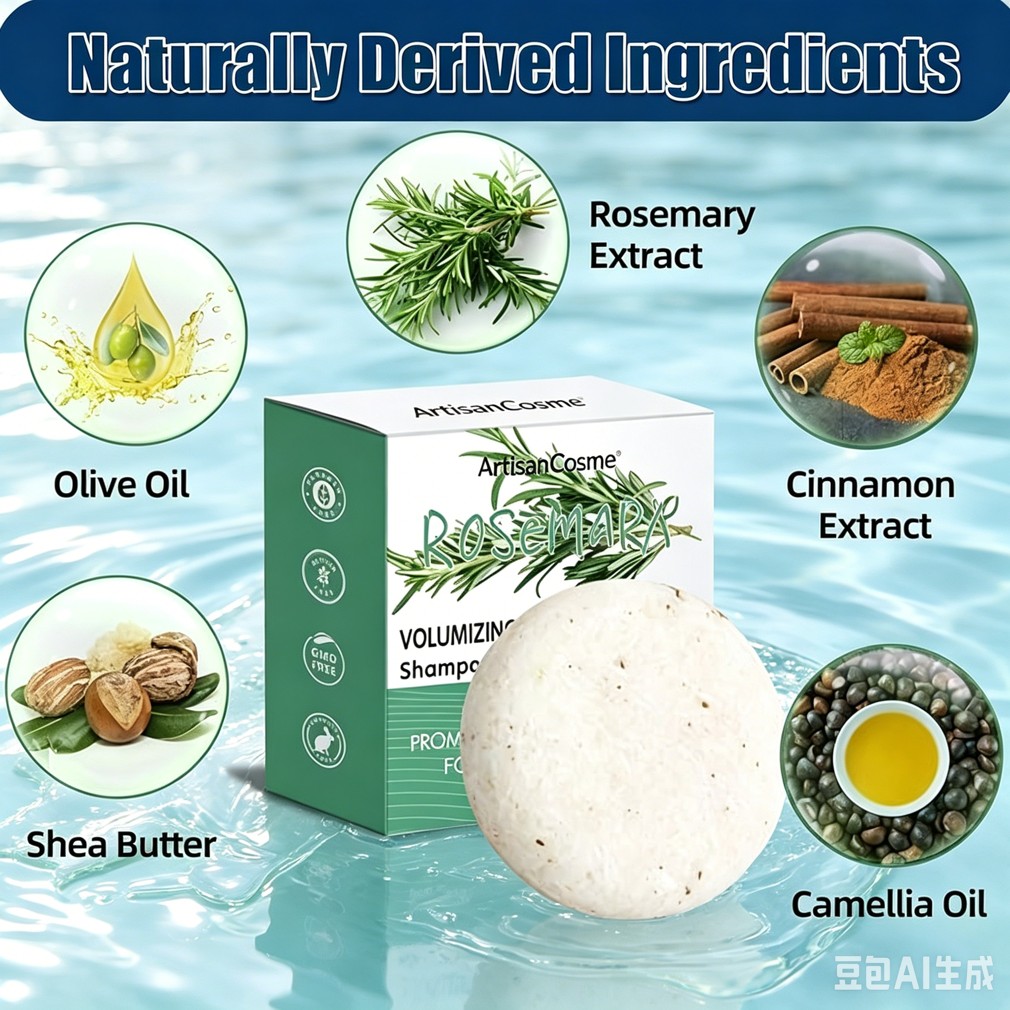 Custom Logo 2 Pack Rosemary Solid Shampoo Bars Hair Growth Oil Control Anti Hair Loss Cleansing Soap