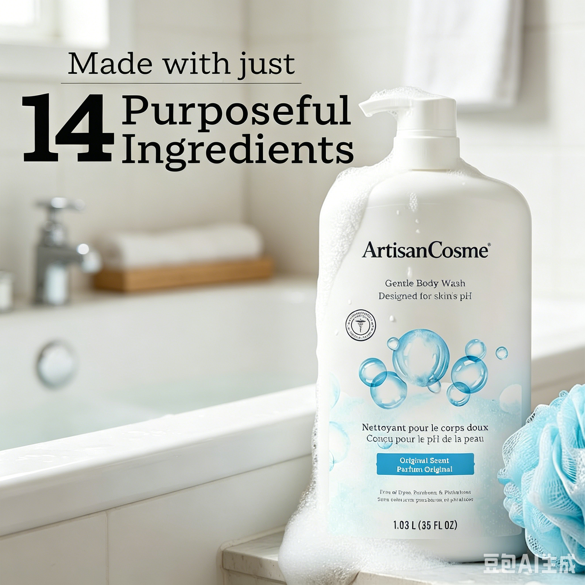 Custom Logo 35oz Family Gentle Body Wash pH Balanced Sensitive Skin Dye Paraben Silicone Free Original Scent