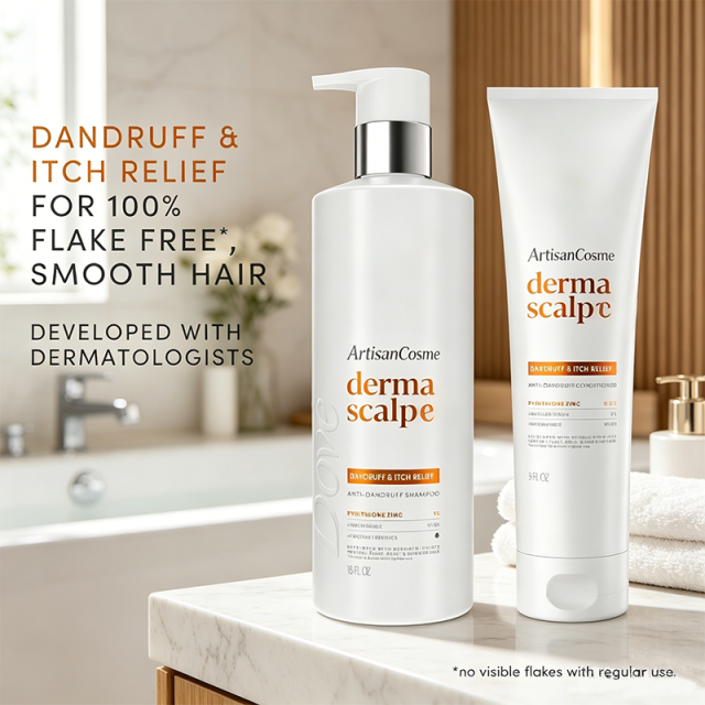 Custom Logo 16 Fl Oz Pyrithione Zinc Anti-Dandruff Shampoo Niacinamide Coconut Essence Itchy Scalp Relief