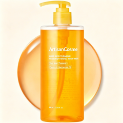 Custom Logo 13.52 Fl.oz Kojic Acid Turmeric Brightening Body Wash Niacinamide VC AHA BHA Hydrating Cleanser for Uneven Skin Tone