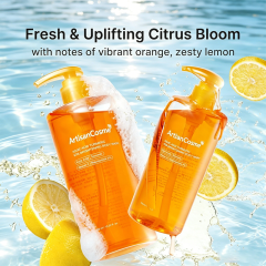 Custom Logo 13.52 Fl.oz Kojic Acid Turmeric Brightening Body Wash Niacinamide VC AHA BHA Hydrating Cleanser for Uneven Skin Tone