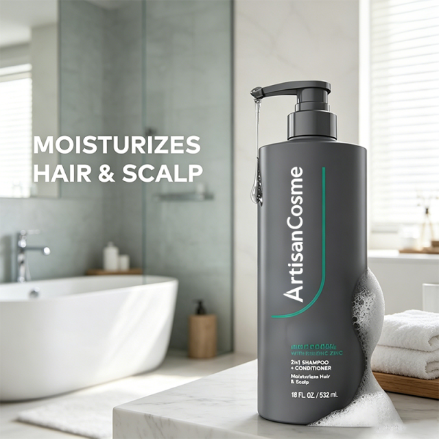 Custom Logo 18 FL OZ Men+Care 2-in-1 Shampoo Conditioner Pyrithione Zinc Anti Dandruff Moisturizing Wash