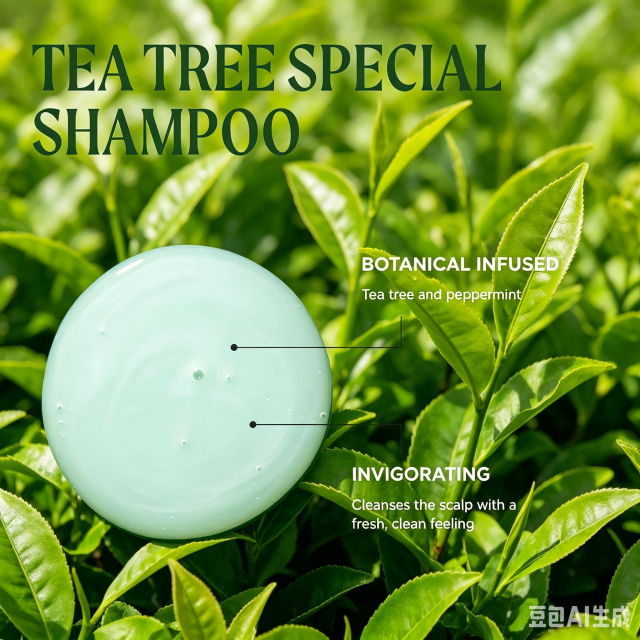 Custom Logo Tea Tree Deep Cleansing Shampoo Refreshing Scalp Ideal for Oily Hair All Hair Types