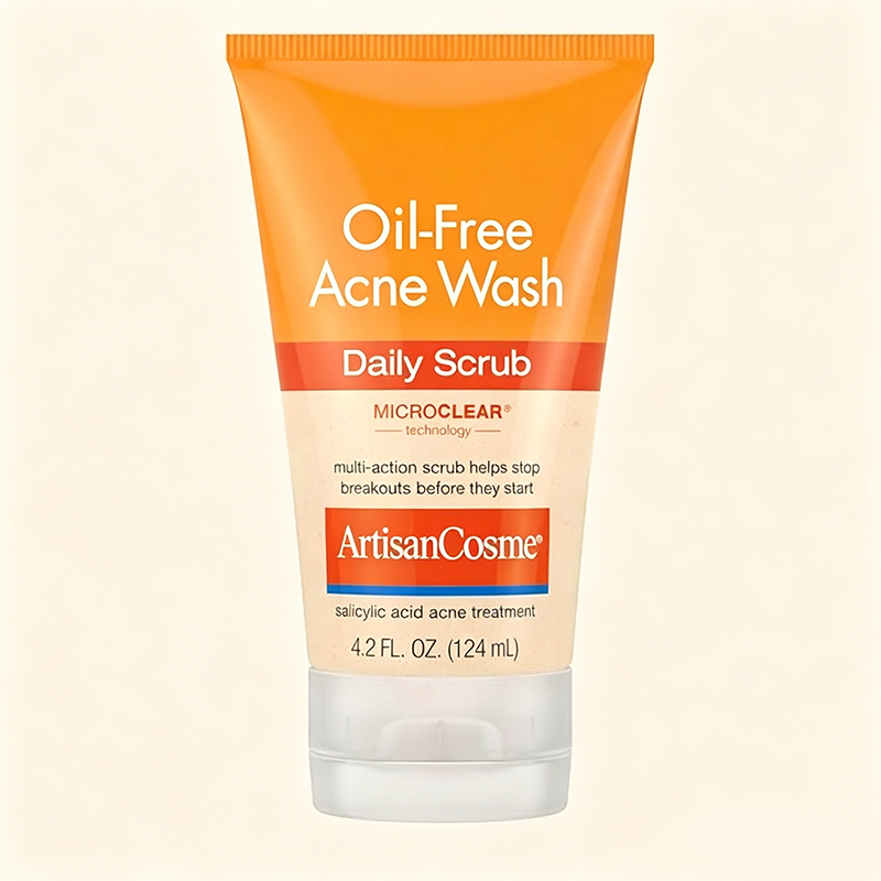 Custom Logo Oil-Free 2% Salicylic Acid Acne Face Wash Exfoliating Scrub for Oily Acne-Prone Skin Clears Blackheads Breakouts