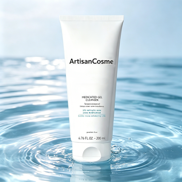 Custom Logo Foaming Medicated Gel Cleanser with 2% Salicylic Acid, LHA & Glycerin, Controls Excess Oil, Clears & Prevents Acne