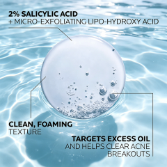 Custom Logo Foaming Medicated Gel Cleanser with 2% Salicylic Acid, LHA & Glycerin, Controls Excess Oil, Clears & Prevents Acne