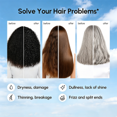 Custom Logo 10 Fl Oz White Keratin Deep Conditioning Hair Mask Repair Treatment for Dry Curly Color-Treated Damaged Hair