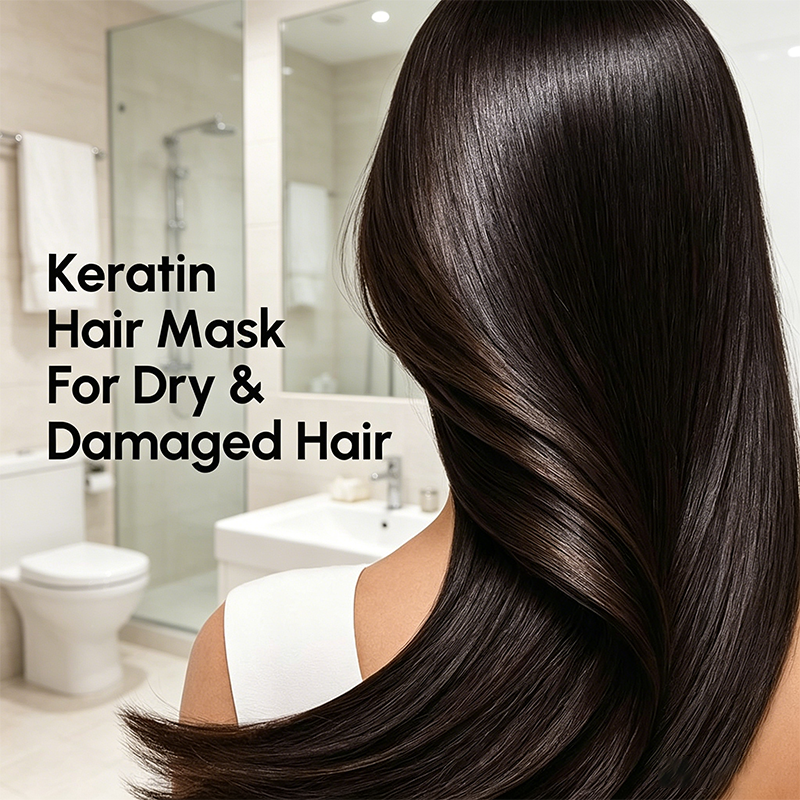 Custom Logo 10 Fl Oz White Keratin Deep Conditioning Hair Mask Repair Treatment for Dry Curly Color-Treated Damaged Hair
