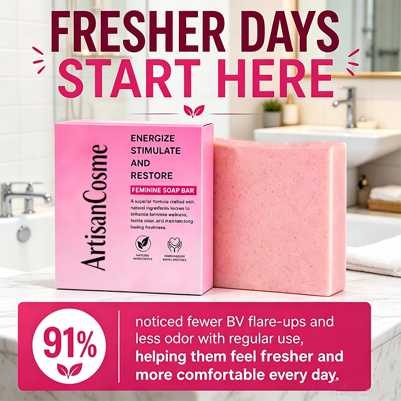 Custom Logo 3oz Handmade Vegan Feminine Care Soap pH Balancing Odor Control Hydrating Organic Herbal Intimate Wash Bar