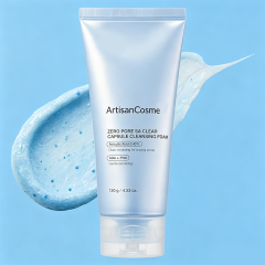 Custom Logo Zero Pore Capsule Cleansing Foam with AHA BHA PHA, Gentle Daily Cleanser, Blackhead Removal & Smoothing Skin Texture