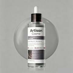 Custom Logo 2.7oz Black Rice Exfoliating Ampoule AHA BHA Niacinamide Pore Brightening Serum