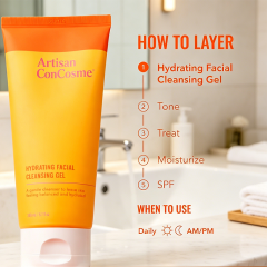 Custom Logo Hydrating Facial Cleansing Gel Infused with Rosewater & Pineapple Extracts for Brightening and Moisturizing Skin