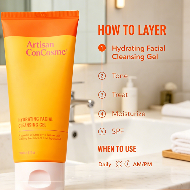 Custom Logo Hydrating Facial Cleansing Gel Infused with Rosewater & Pineapple Extracts for Brightening and Moisturizing Skin