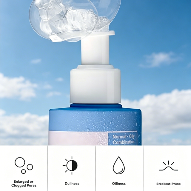 Custom Logo  Balancing Foaming Facial Cleanser with Hyaluronic Acid & Aloe Anti-Aging Face Wash for Large Pores & Oily Skin