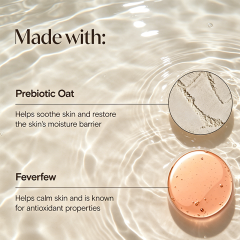 Custom Logo 7.8 Fl Oz Oat & Feverfew Calming Face Cleanser, Fragrance-Free Hypoallergenic Cleanser for Sensitive Skin